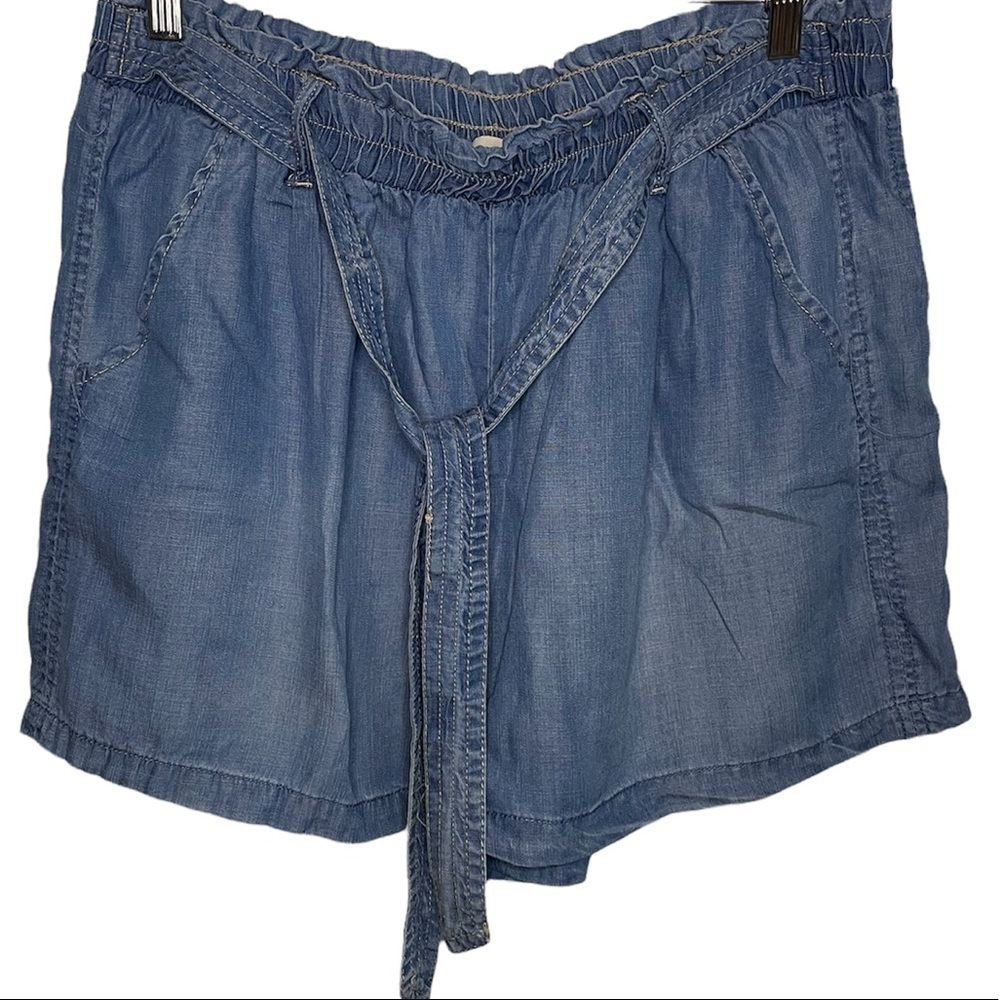 Knox Rose blue jean shorts denim paperbag